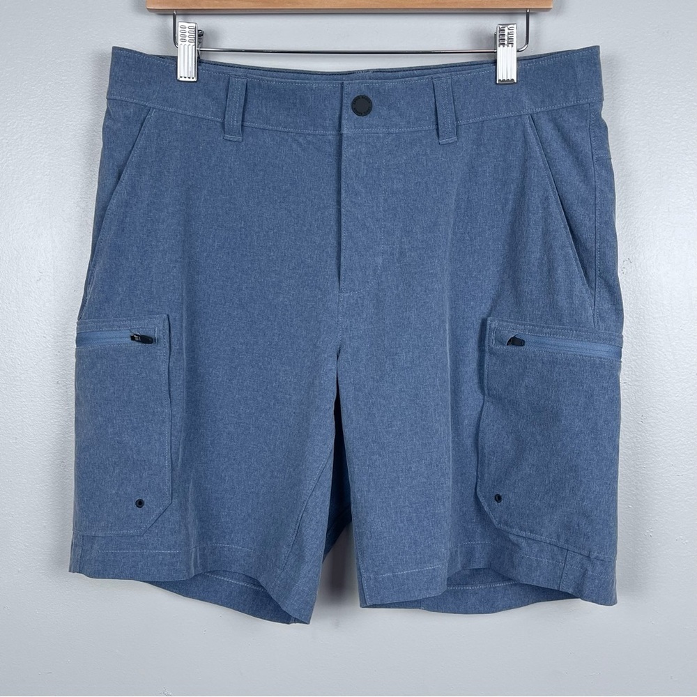 Eddie Bauer Men's Blue Hybrid Cargo Shorts Size 33; Outdoor, Hiking, Travel